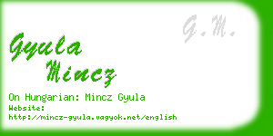 gyula mincz business card